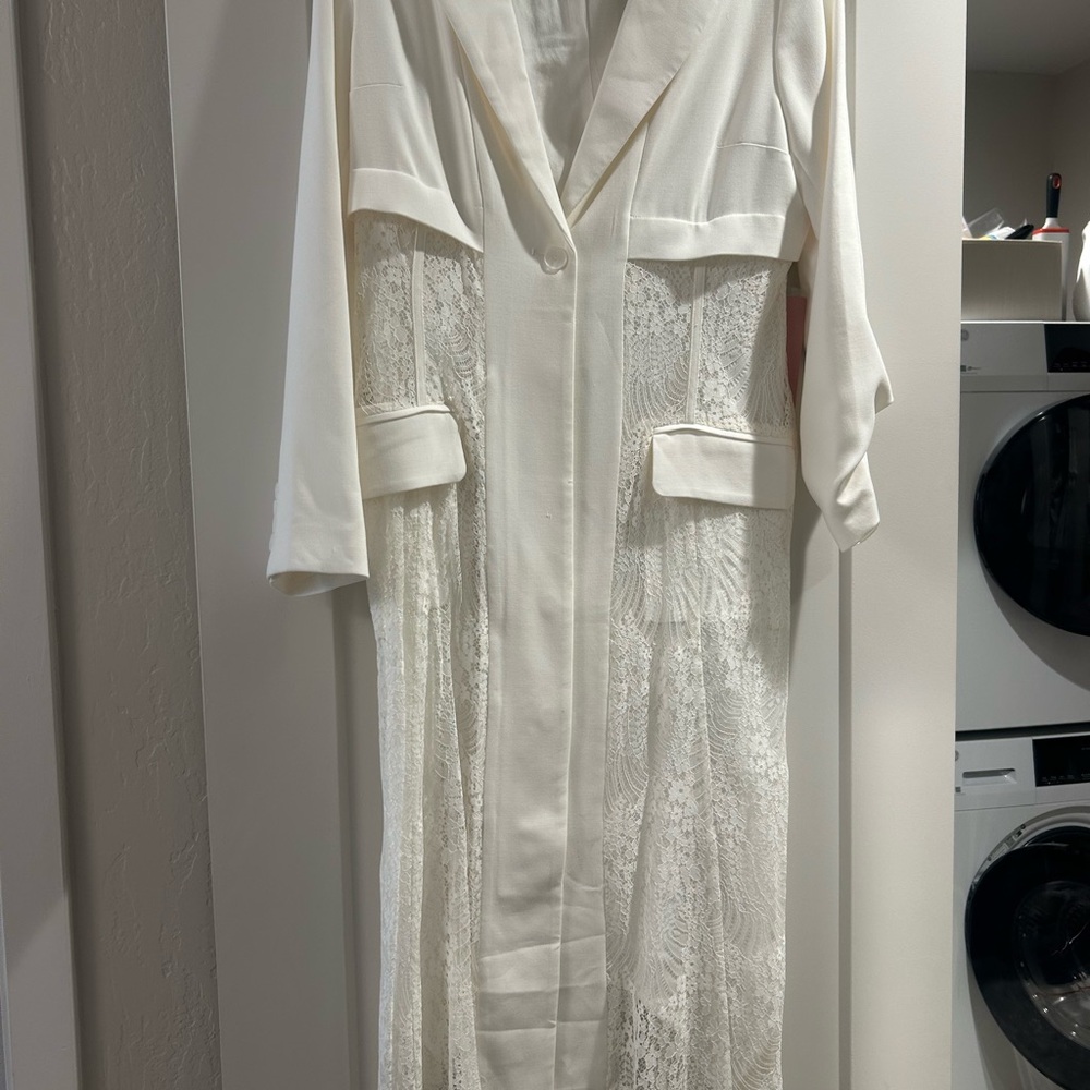 BHLDN Cream Long Sleeve Dress